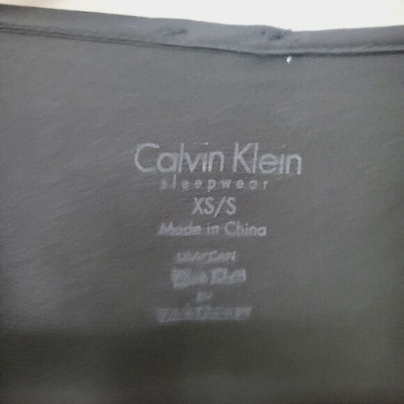 XS/S Calvin Klein Black Satin Nightgown with Lace and Net Trim - Picture 5 of 14